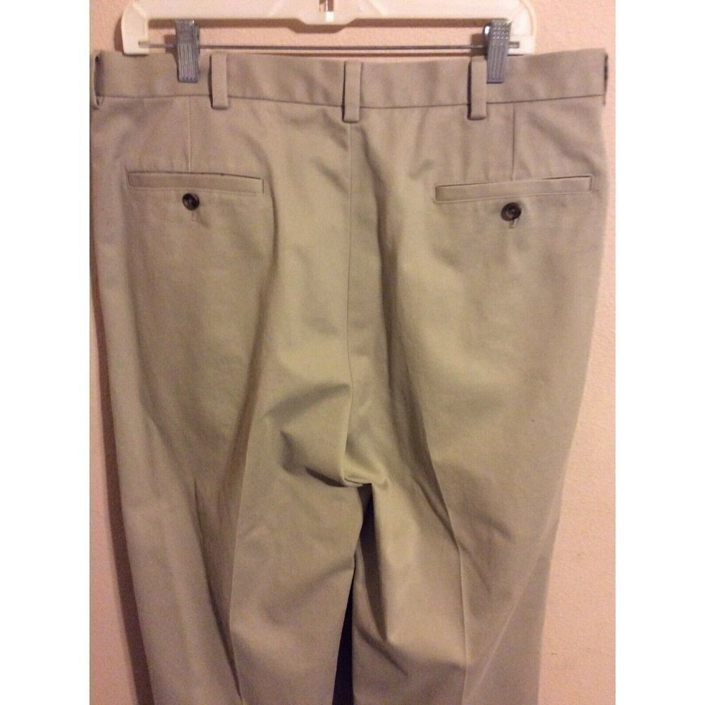 Brooks Brothers 346 Advantage Chino Elliot Pleated Beige Khaki Pants Men's 36x34 - Picture 11 of 11